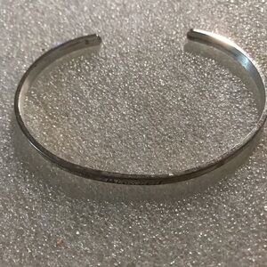 Silver Tone 'Blessed' Engraved Cuff Bracelet